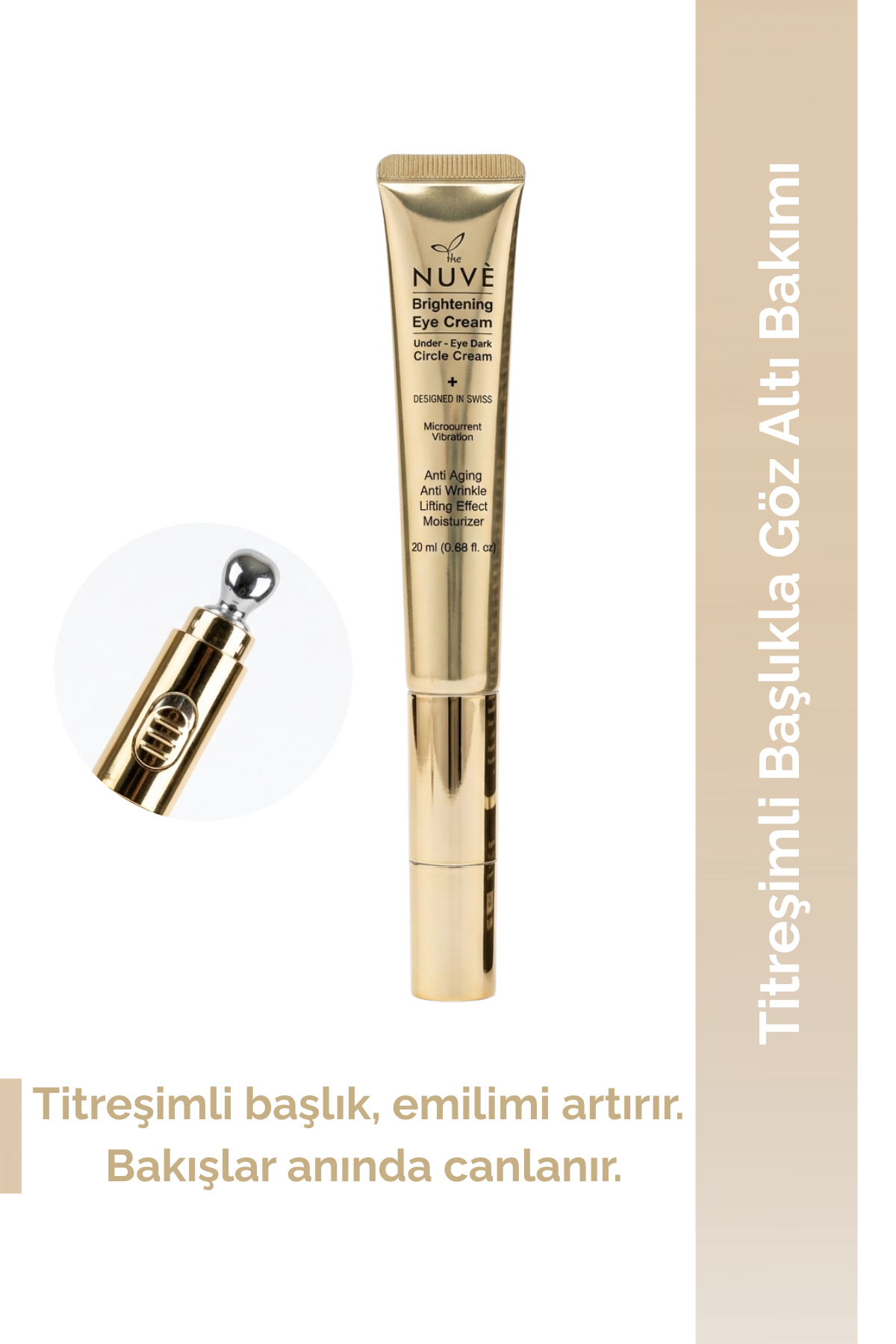 The Nuvè Brightening Eye Cream with Vibrating Head - كريم ذا نوفه المضيء حول العين برأس اهتزازي